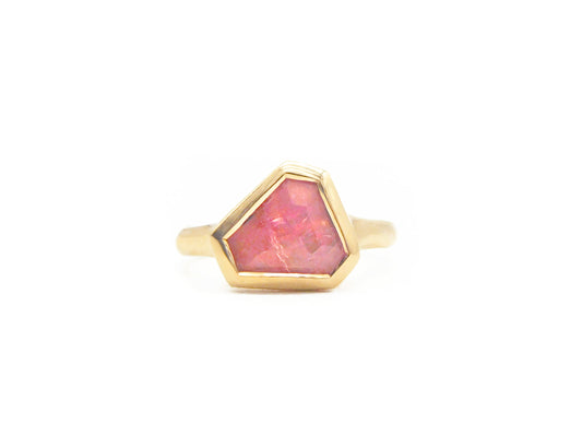 Hexagonal Pink Sapphire Ring