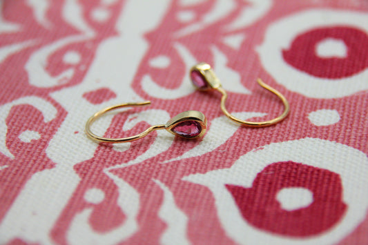 Pear Cut Ruby Earrings