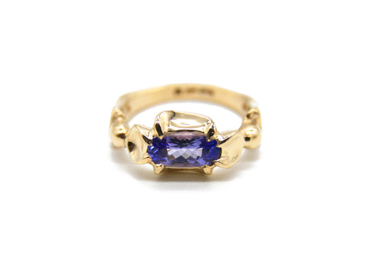 Tanzanite and Diamond Relic Ring