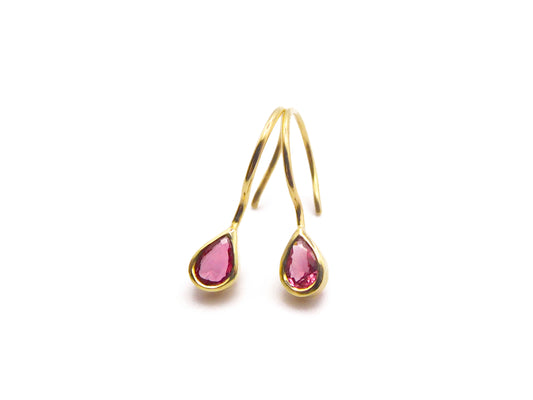 Pear Cut Ruby Earrings